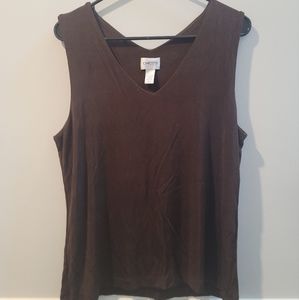 Chico’s size 3 brown tank top slinky women's dress-shirt business